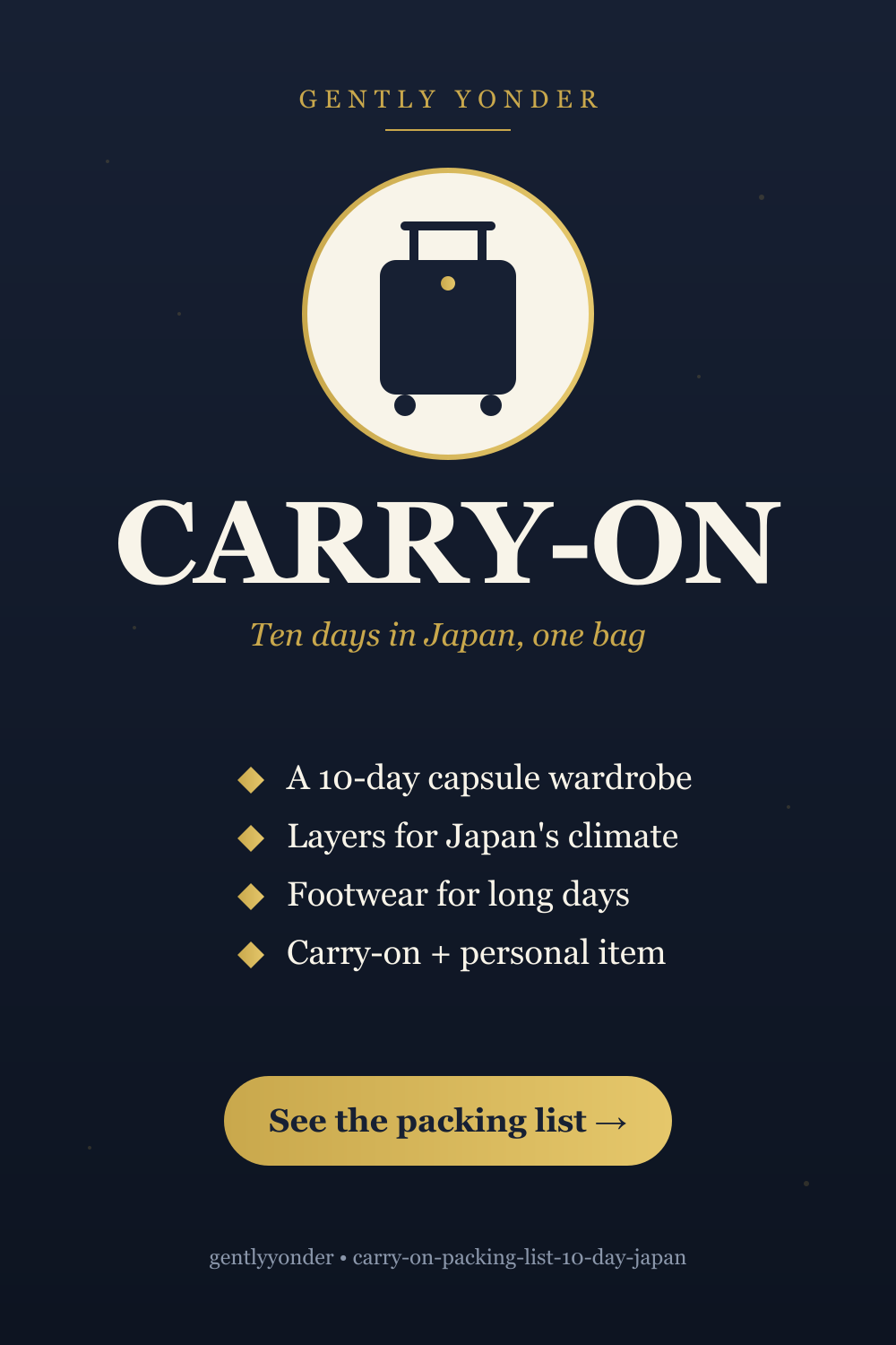 Carry-On Packing List for 10 Days in Japan